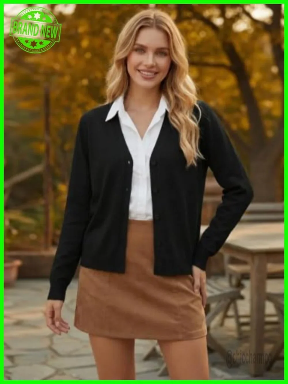 Lightweight Long Sleeve V-Neck Cardigan Button Front Women's Open Knit Sweater